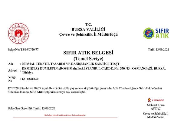 Sıfır Atık Belgesi