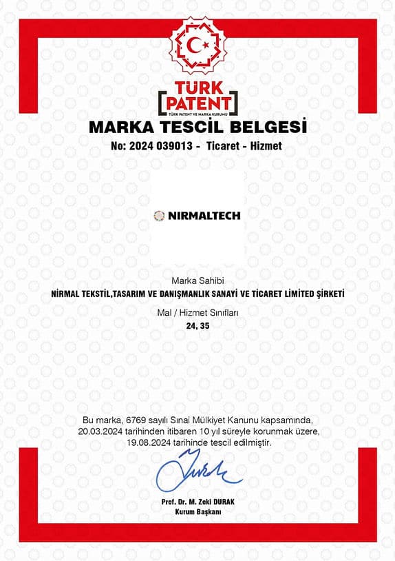 Marka Tescil Belgesi – NIRMALTECH
